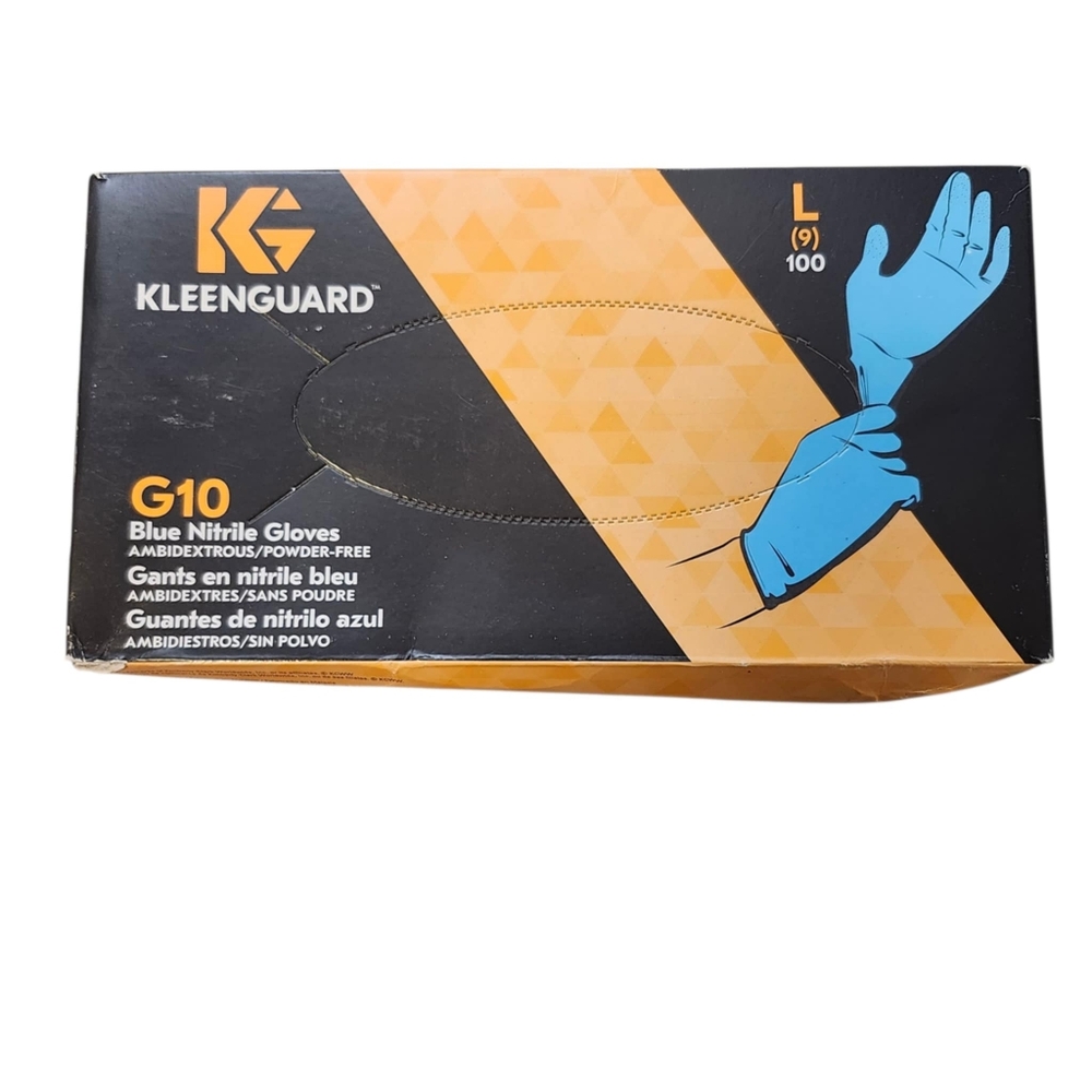 Kleenguard Blue Nitrile Gloves Size Large G10 Powder Free